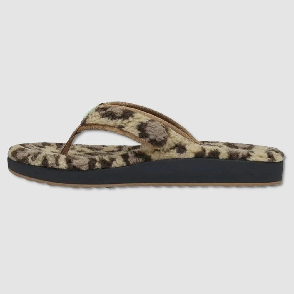 Sanuk Furreal ST Cheetah Sandals - NWT Mens 11 Tan / Brown - #49475-TOP3‎